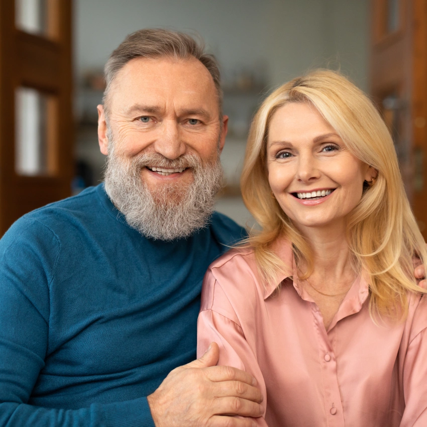 Smiling couple representing accepted dental insurance plans.